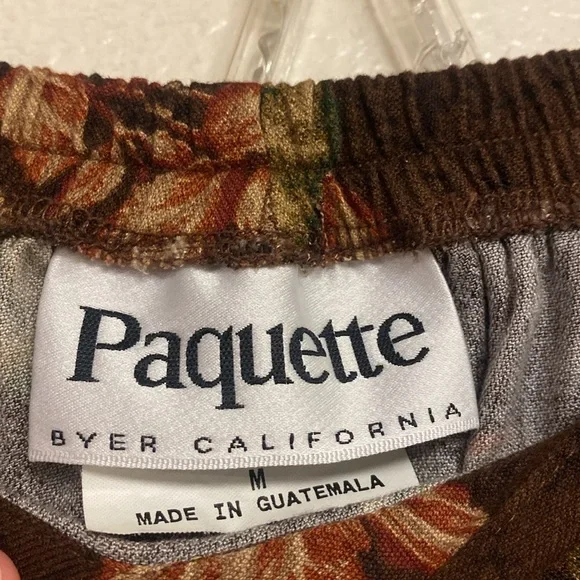 Autumn Leaf Pattern Brown Fall Maxi Skirt - Picture 2 of 4